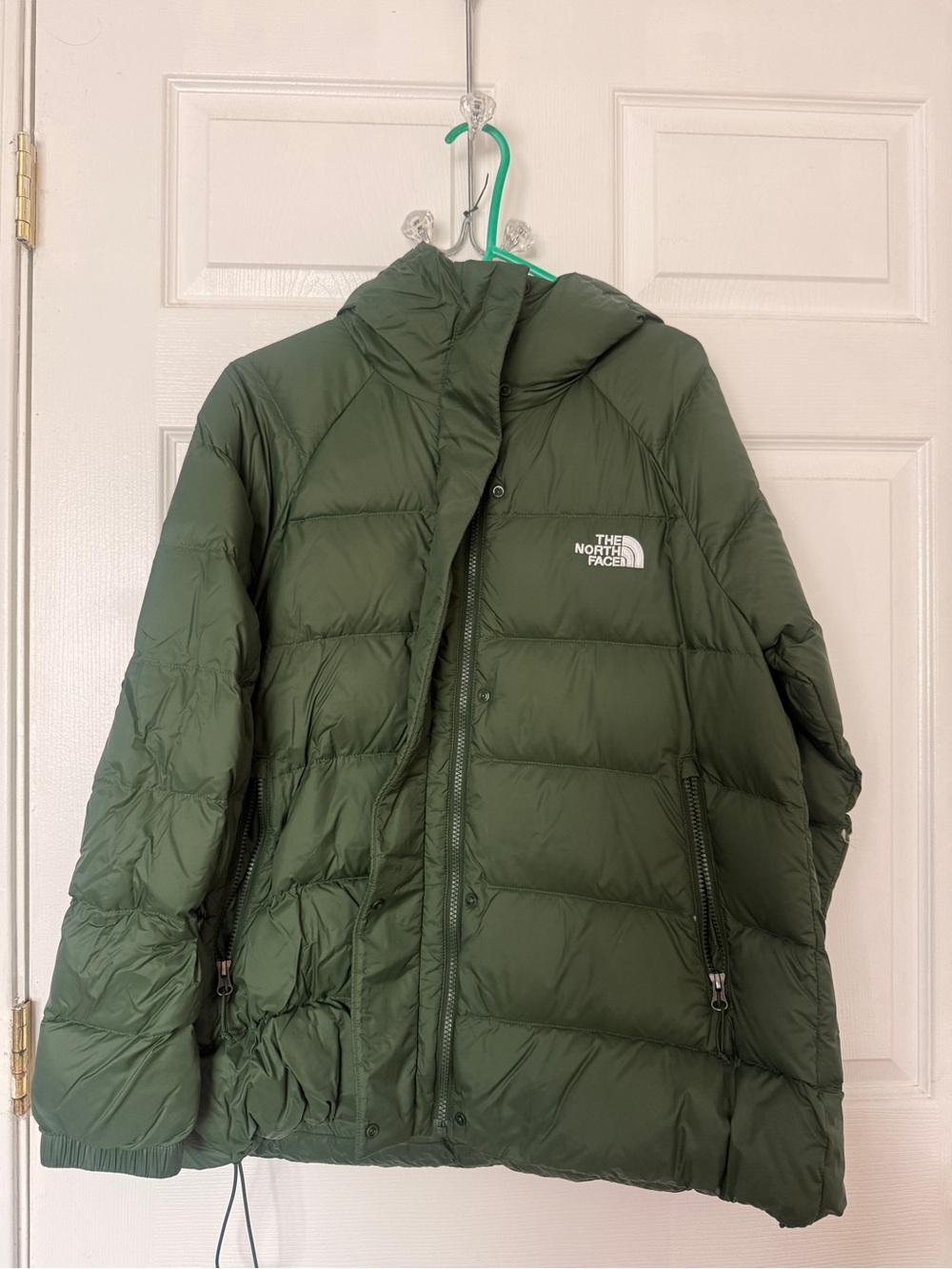 The North Face Women's Forrest Green Hooded Down Puffer Jacket